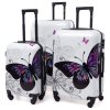Kabinový cestovní kufr BUTTERFLY - bílý