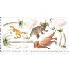 Samolepka dinosaurů mezi palmami a mraky