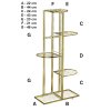 5patrový stojan na květiny 97 x 43 x 22 cm zlatý