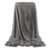 Hustá huňatá deka, oboustranný přehoz, 200x220 cm, grafitová1