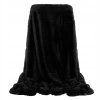 Hustá huňatá deka, oboustranný přehoz, 200x220 cm, černá2