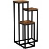 3patrový stojan na květiny 67 x 34 x 34 cm černý/starý dub