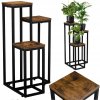 3patrový stojan na květiny 67 x 34 x 34 cm černý/starý dub