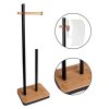 Sada stojan na toaletní papír s WC štětka ALESIO černý/bambus