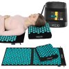 Akupresurní masážní podložka s polštářem ERGO XL 110x42 cm černo-tyrkysová