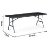 Skládací cateringový stůl 244 cm – černý