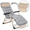 Zahradní skládací lehátko s polštářem – světle šedé