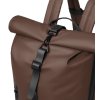 Městský voděodolný batoh Roll-Top s kapsou na notebook – Hnědý