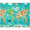 Pěnová skládací oboustranná podložka 180x200 cm mapa světa+ulice
