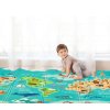 Pěnová skládací oboustranná podložka 180x200 cm mapa světa+ulice