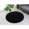 Shaggy kulatý koberec ALPACA - Černý