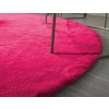 Kusový kulatý koberec RABBIT - Tmavě Růžový - imitace králičí kožešiny