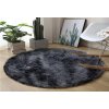 Plyšový kulatý koberec - Ombre Šedý