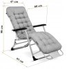 Zahradní skládací lehátko s polštářem CHILL – šedé