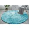 Plyšový kulatý koberec - Ombre Modrý