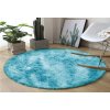 Plyšový kulatý koberec - Ombre Modrý