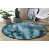 Plyšový kulatý koberec - Ombre Navy