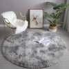 Plyšový kulatý koberec - Ombre Stříbrný