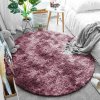 Plyšový kulatý koberec - Ombre Red