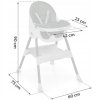 Jídelní židlička 3v1 KOMFORT – bílo-šedá