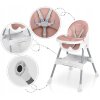 Jídelní židlička 3v1 KOMFORT – bílo-růžová