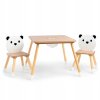 Dřevěný stoleček s úložným prostorem a 2 židličkami – Roztomilý Medvídek