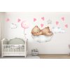 Samolepka na zeď – spící medvídek