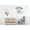 Samolepka na zeď – medvídci v modrých obláčcích
