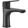 Stojánková umyvadlová baterie SAGRA s výpustí click-clack - černá