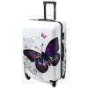 Velký cestovní kufr BUTTERFLY - bílý