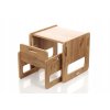 Dětská dřevěná sestava nábytku – stolek + židlička, dubový dekor, 1–3 roky