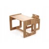 Dětská dřevěná sestava nábytku – stolek + židlička, dekor dřeva, 3–6 let
