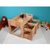 Dětská dřevěná sestava nábytku – stolek + 2 židličky, dubový dekor, 1–6 let