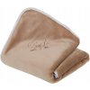 Plyšová deka s výšivkou medvídka 75×100 cm – cappuccino
