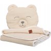 Mušelínová deka + polštářek MEDVÍDEK - krémová