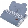 Mušelínová deka + polštářek MEDVÍDEK - modrá