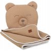 Mušelínová deka + polštářek MEDVÍDEK - cappuccino