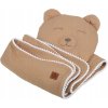 Mušelínová deka + polštářek MEDVÍDEK - cappuccino