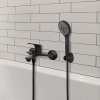 Nástěnná vanová baterie PRESPA se sprchovým setem - černá