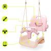 Dětská houpačka 3 v 1 – pro dům i zahradu – růžová