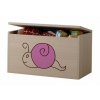 Dětská truhla na hračky lux s výřezem šnek růžový