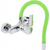 Nástěnná dřezová baterie s flexibilním hrdlem GERBERA zelená/stříbrná