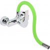 Nástěnná dřezová baterie s flexibilním hrdlem GERBERA zelená/stříbrná