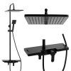 Sprchová souprava KALE s policí a výtokem do vany černá