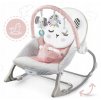 Vibrační lehátko – houpátko – židlička 3v1 pro děti od narození do 18 kg - králíček - prášek růžový