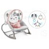 Vibrační lehátko – houpátko – židlička 3v1 pro děti od narození do 18 kg - králíček - prášek růžový