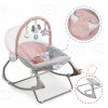 Vibrační lehátko – houpátko – židlička 3v1 pro děti od narození do 18 kg - králíček - prášek růžový