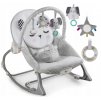 Vibrační lehátko – houpátko – židlička 3v1 pro děti od narození do 18 kg - králíček - šedý