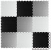 Pěnový koberec MAXI 9 ks 180x180x1 cm bílo-šedo-černá