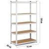 Kovový regál bílý 150 x 75 x 35 cm